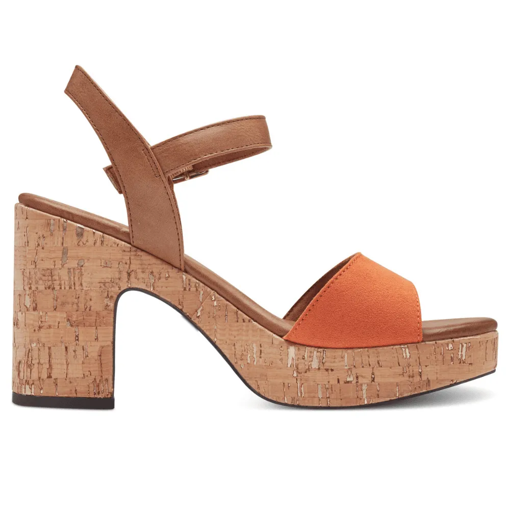 Marco Tozzi 28008 Orange Cork Heeled Sandals