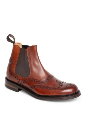 Men's Calf Leather Brogue Chelsea Boot