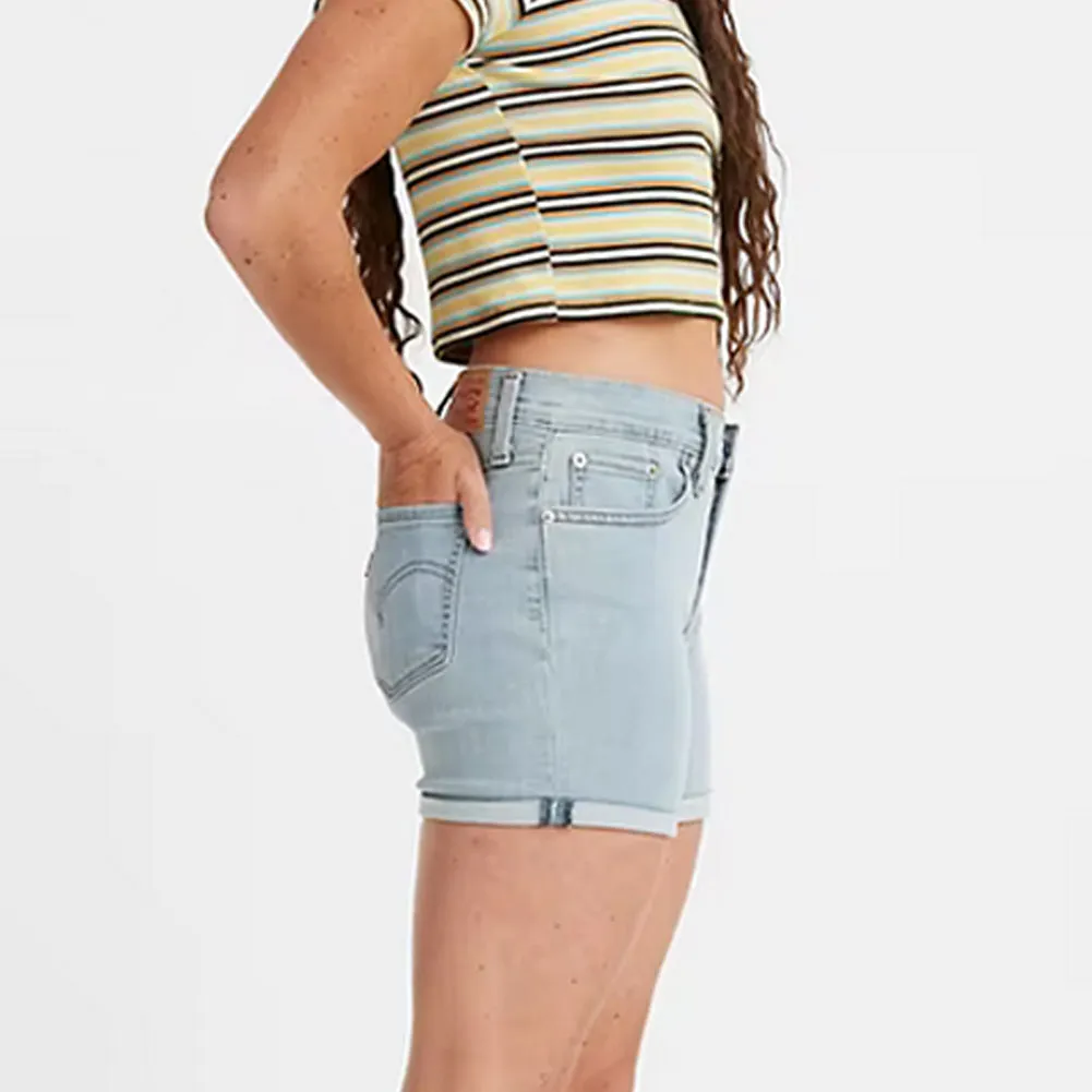 Mid Length Women's Shorts - Lapis Outsider Shorts 0084 - 29965