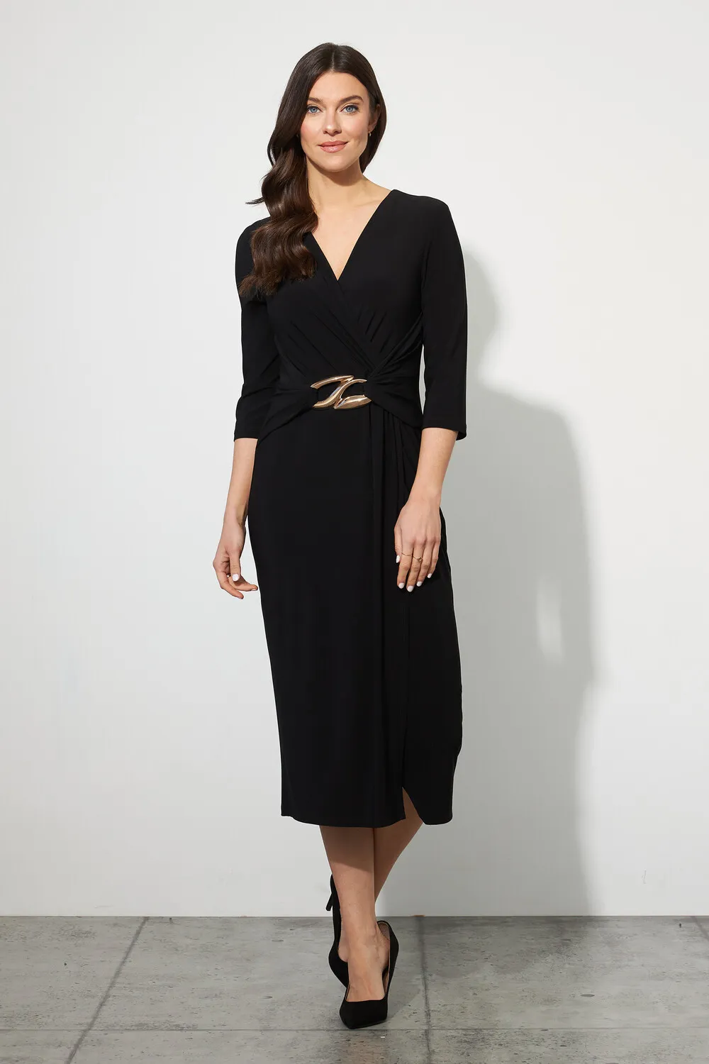 Midi Wrap Belted Dress Style 223121