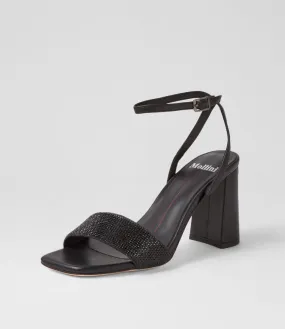 MOLLINI Maltar Black Jewels Leather Sandals