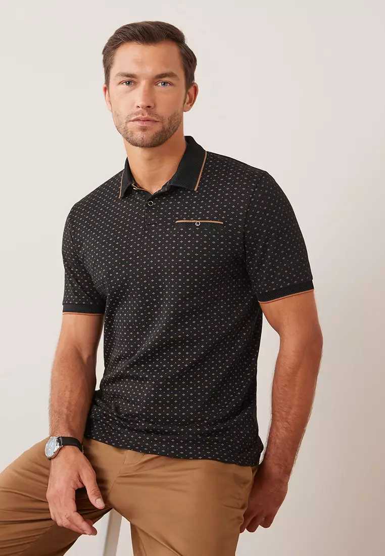 NEXT Geo Print Polo Shirt