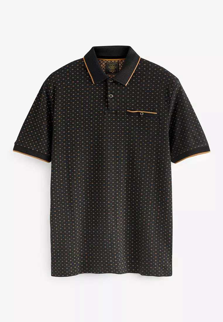 NEXT Geo Print Polo Shirt