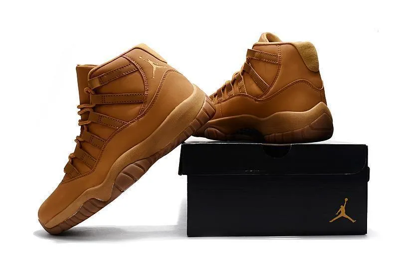 Nike Air Jordan 11 Retro Wheat Ginger Gum Yellow Basketball Men