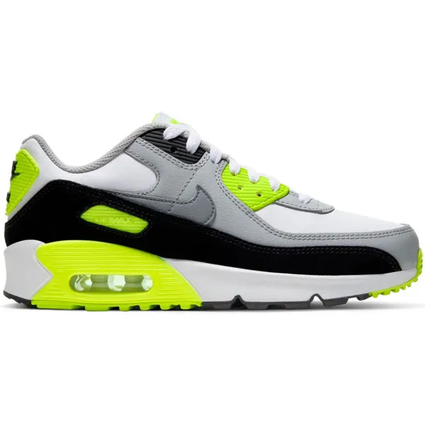 NIKE AIR MAX 90 LTR (GS) WHITE/PARTICLE GREY-LT SMOKE GREY VOLT