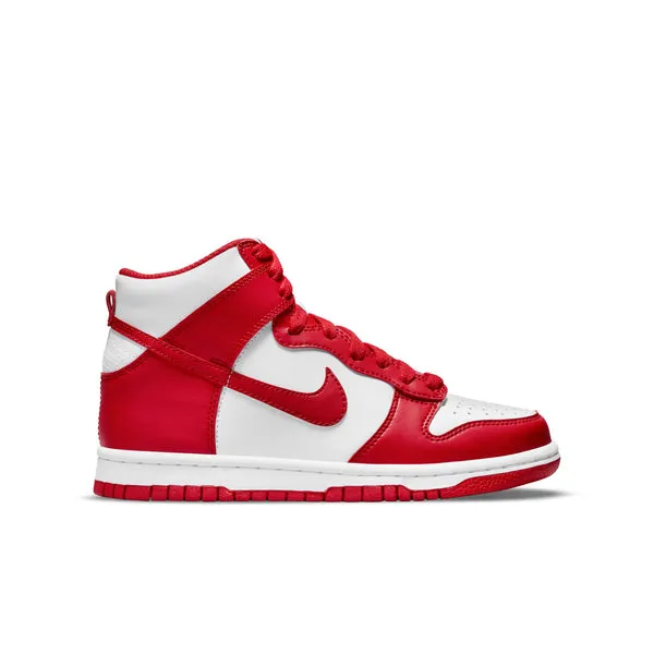 Nike Dunk High (GS), WHITE/UNIVERSITY RED