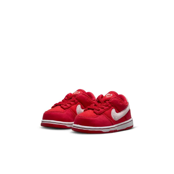 Nike Dunk Low (TD), FIRE RED/PINK FOAM -LT CRIMSON-WHITE