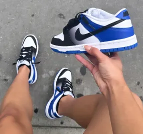 NIKE DUNK LOW WHITE BLACK ROYAL FADE WOMENS