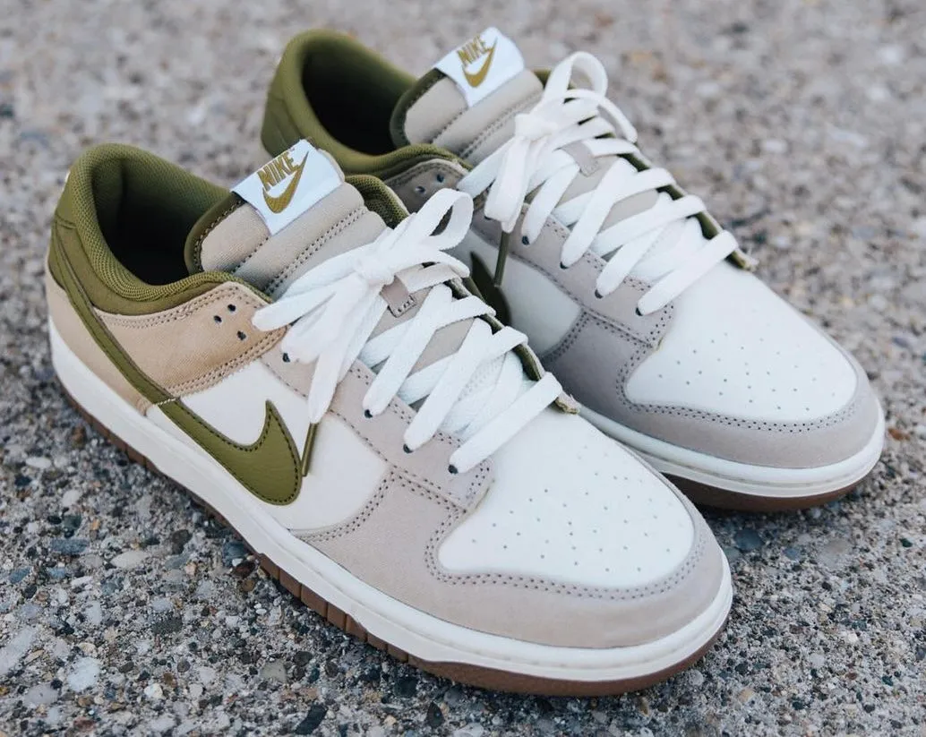 NIKE DUNK LOW WHITE NUDE OLIVE