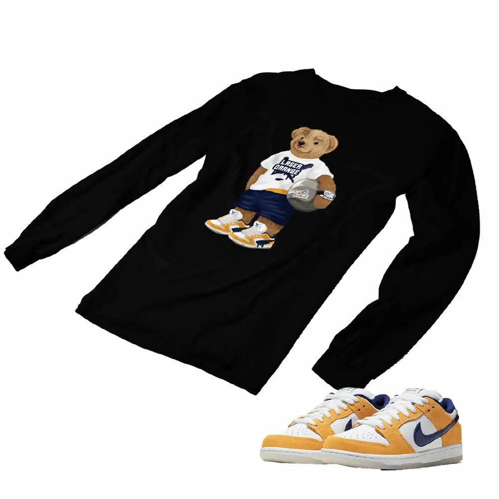 Nike SB Dunk Laser Orange Matching Custom Designed Long Sleeve T shirt ND 1-3-23