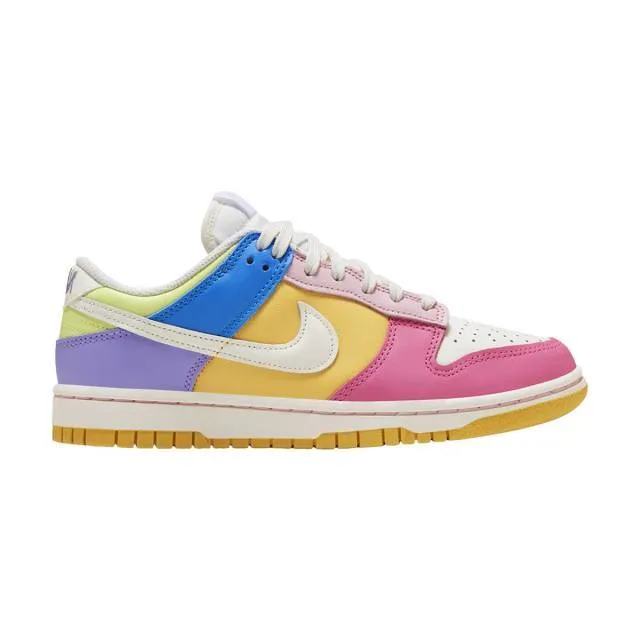 Nike women's dunk low (multi-color/ sail/ sail/ solar flare/ sail/ gum brown) sizes 6-10 fd9923-111