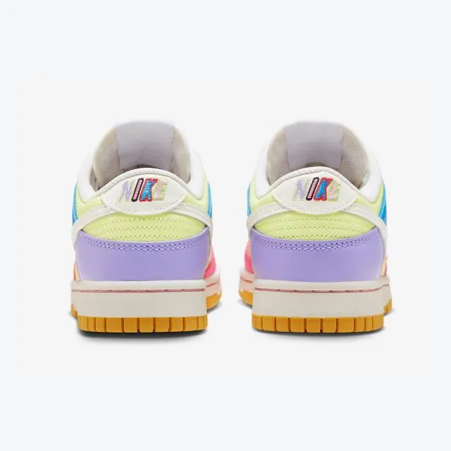 Nike women's dunk low (multi-color/ sail/ sail/ solar flare/ sail/ gum brown) sizes 6-10 fd9923-111