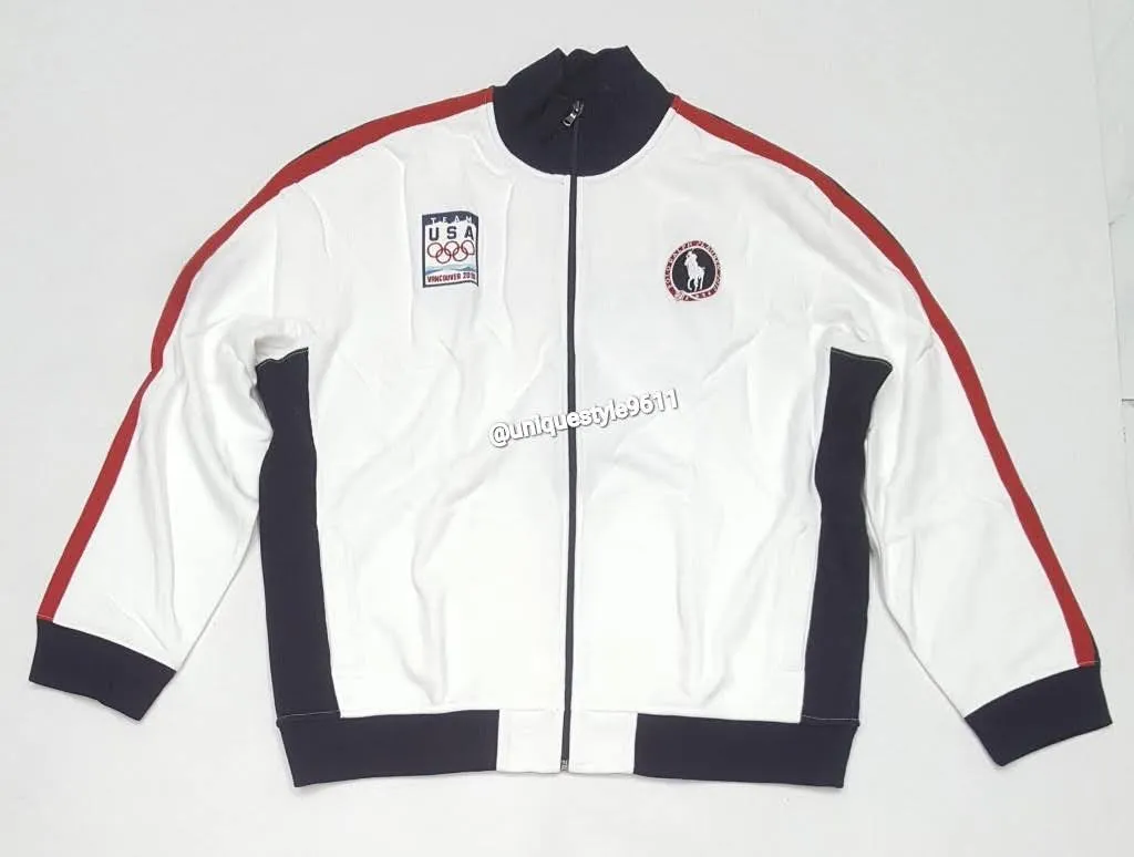 Nwt Polo Ralph Lauren White Vancouver Team USA RL10 Track Jacket