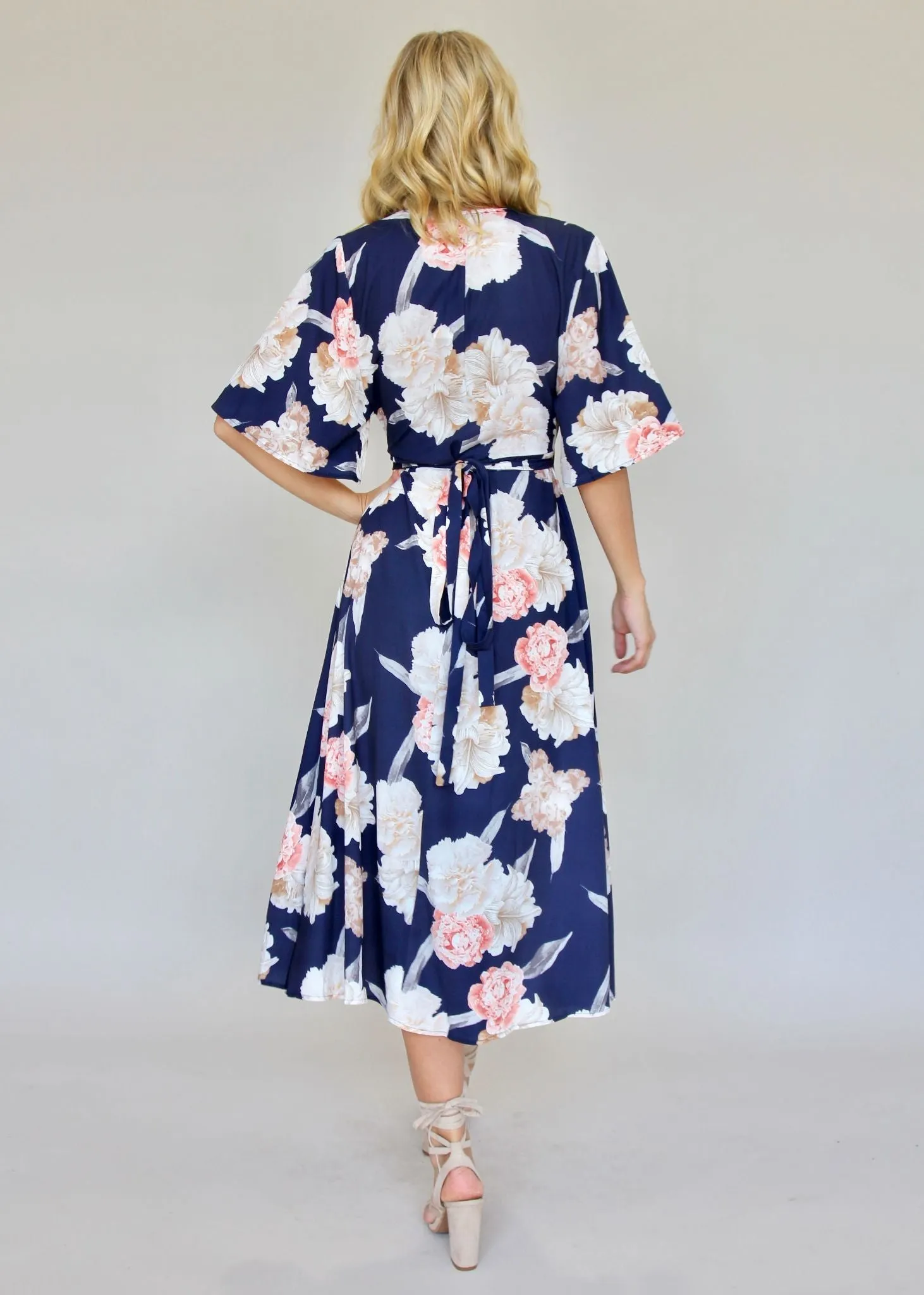 On Holiday Wrap Dress - Navy Carnation