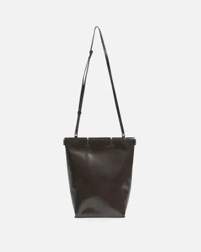 Peter Do Medium Hinged Tote in Shiny Brown