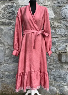 Pink wrap maxi dress uk 10