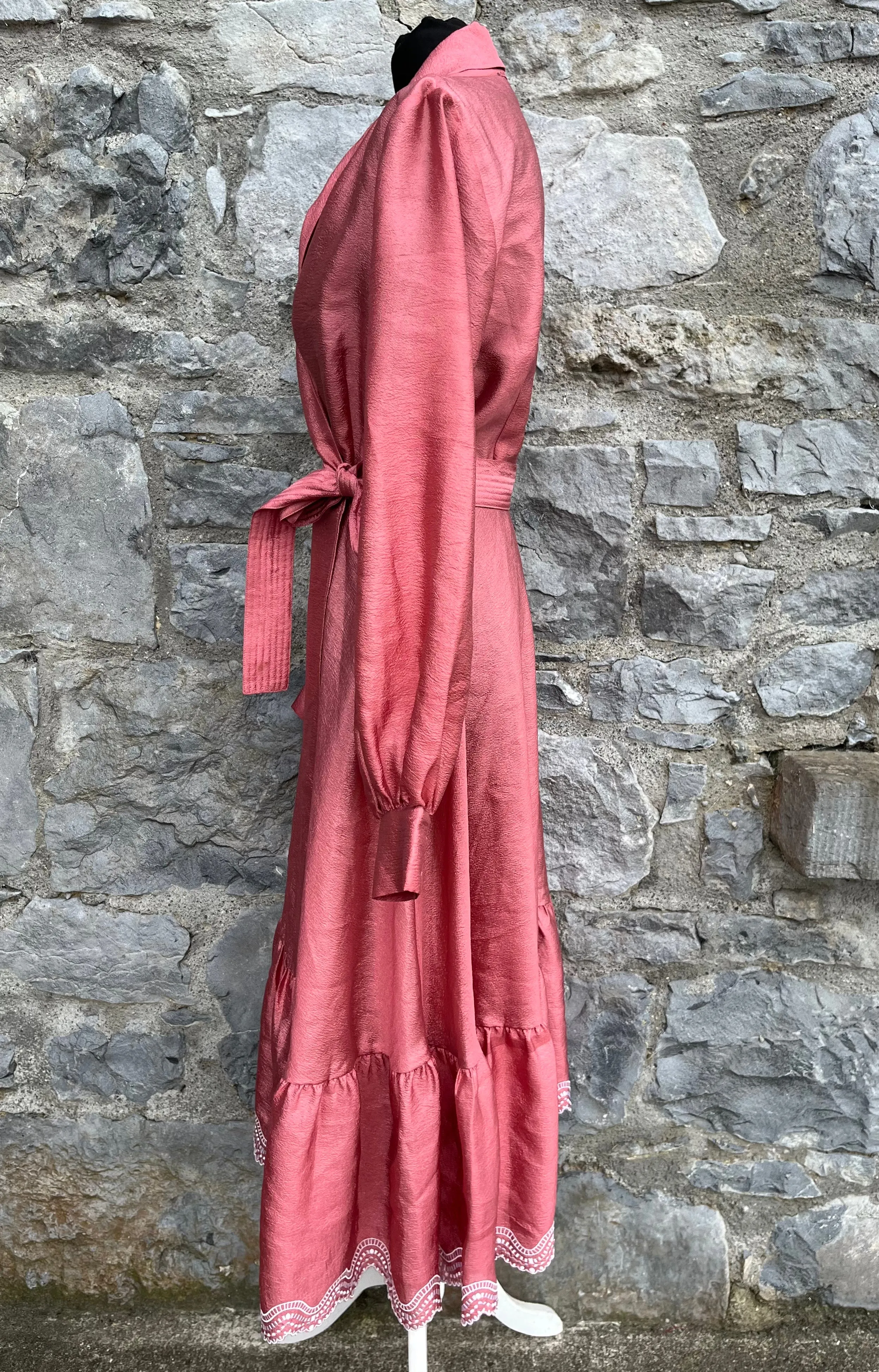 Pink wrap maxi dress uk 10