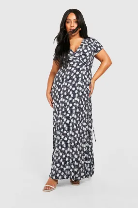 Plus Floral Wrap Maxi Dress