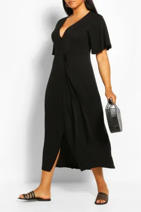 Plus Wrap Bodice Maxi Dress