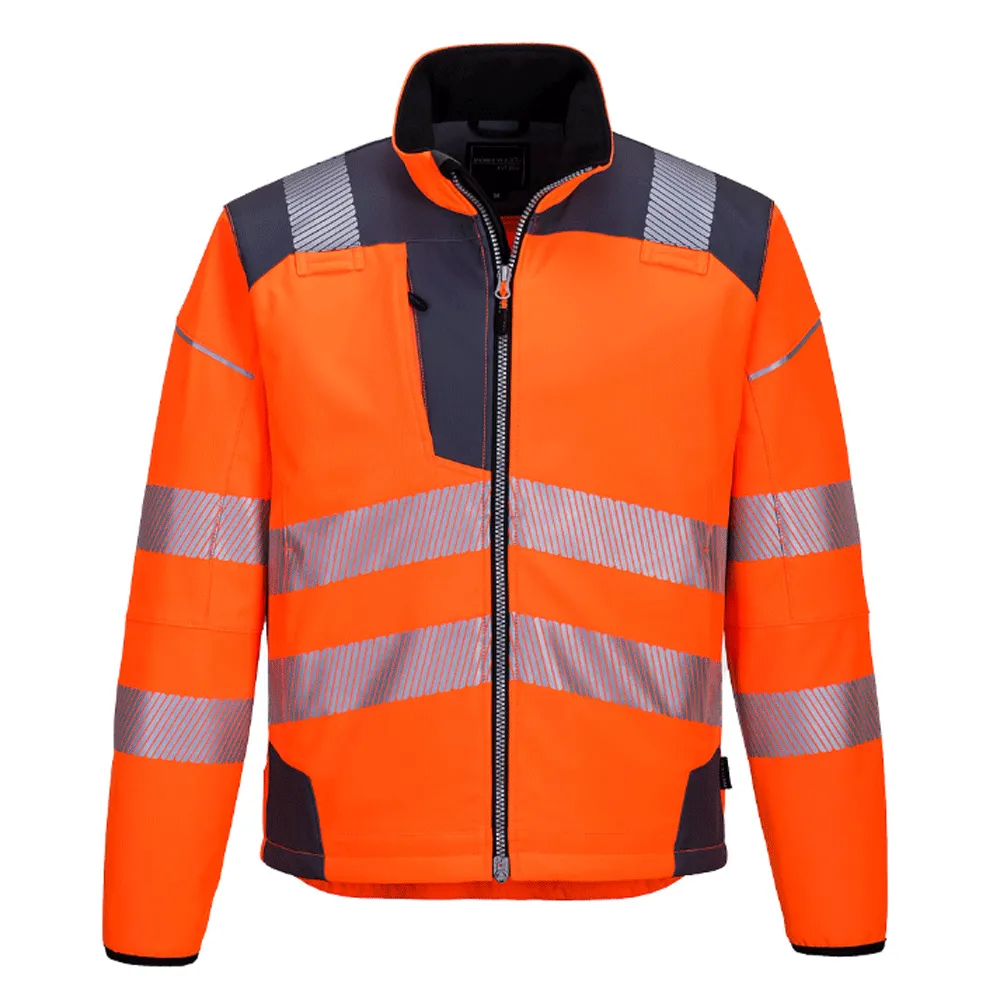 Portwest T402 PW3 Hi-Vis Softshell Jacket, Water Resistant and Breathable