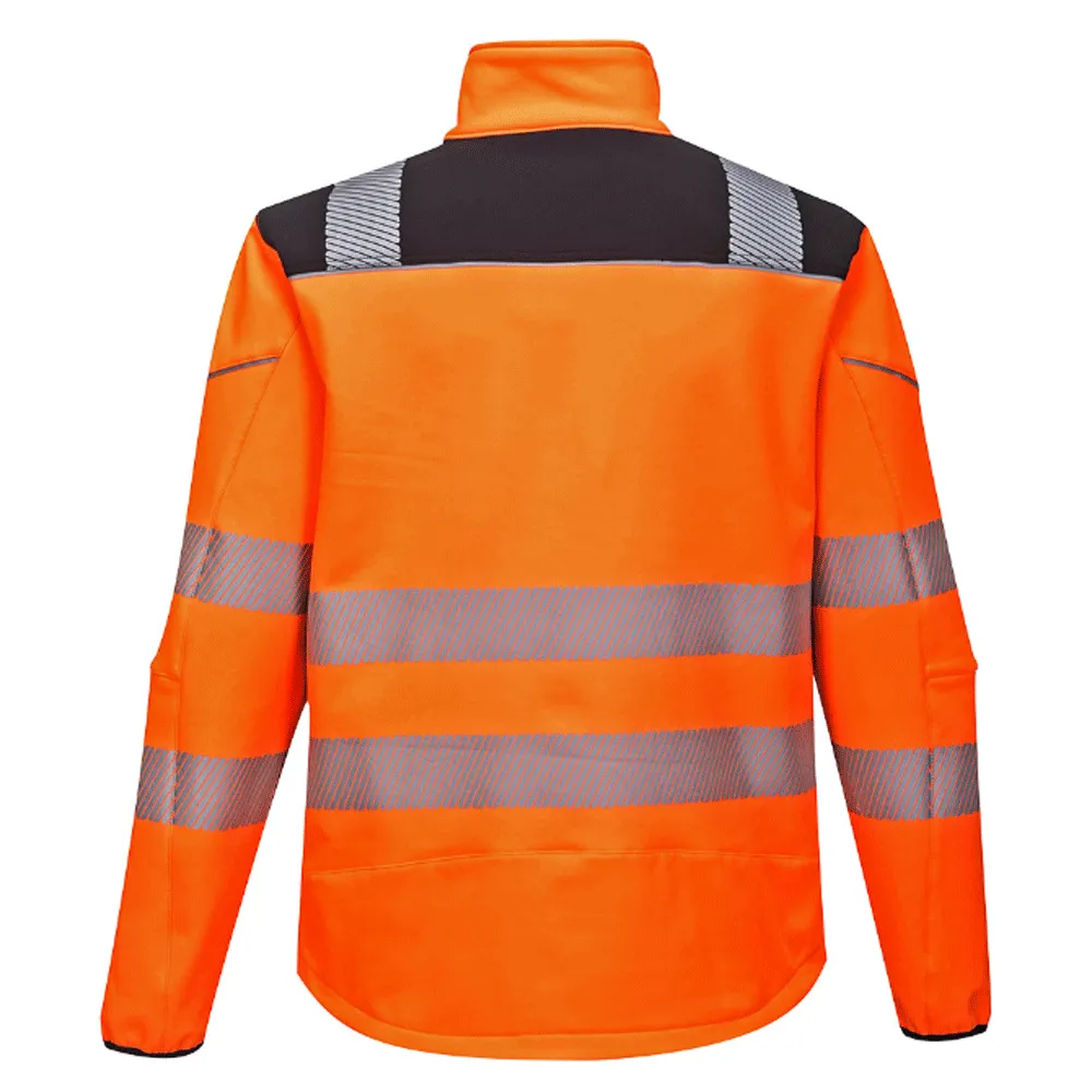 Portwest T402 PW3 Hi-Vis Softshell Jacket, Water Resistant and Breathable