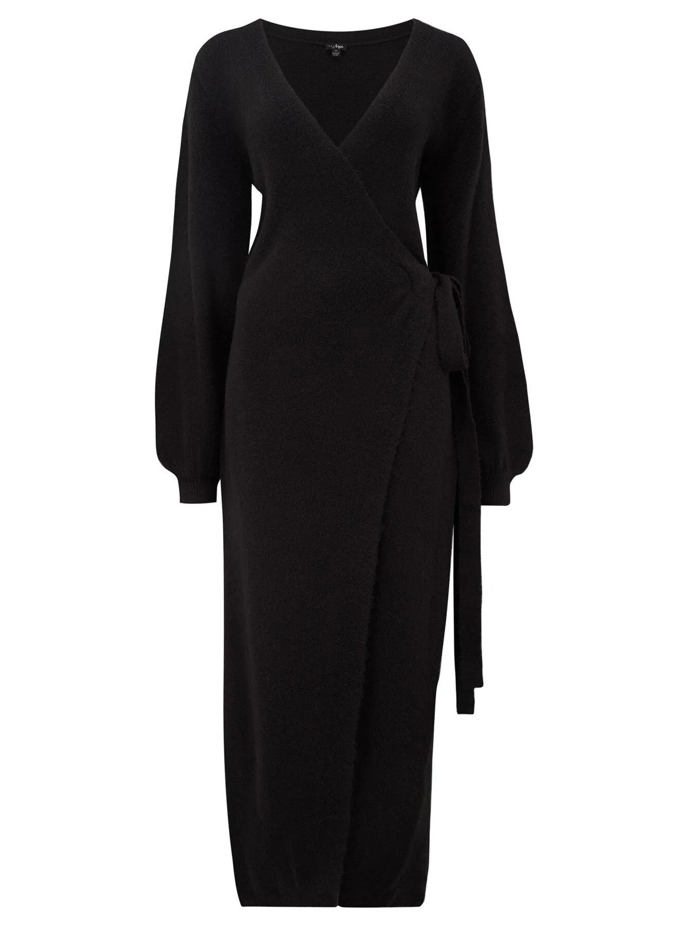 Pour Moi Elle Knit Midi Wrap Dress - Black