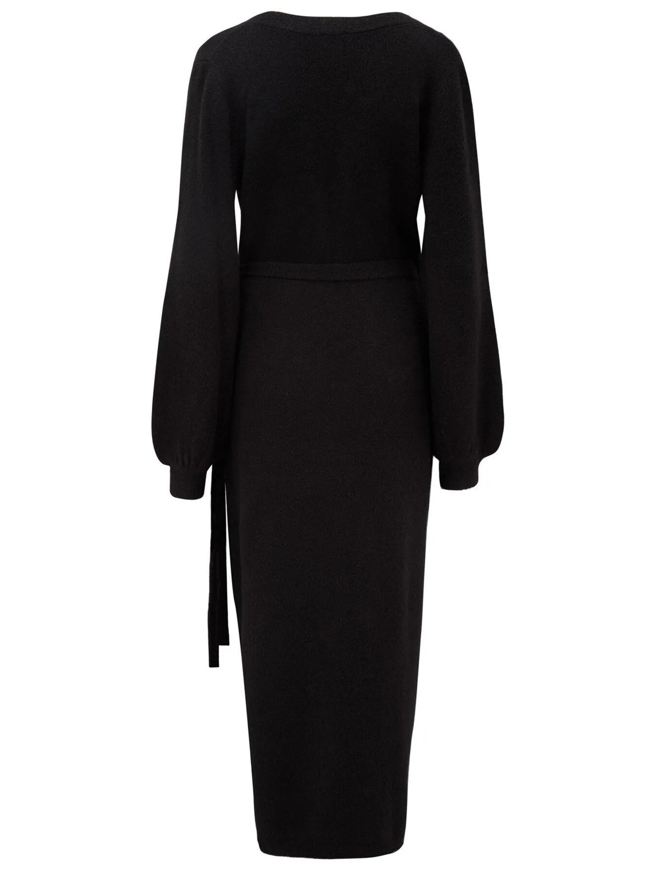 Pour Moi Elle Knit Midi Wrap Dress - Black