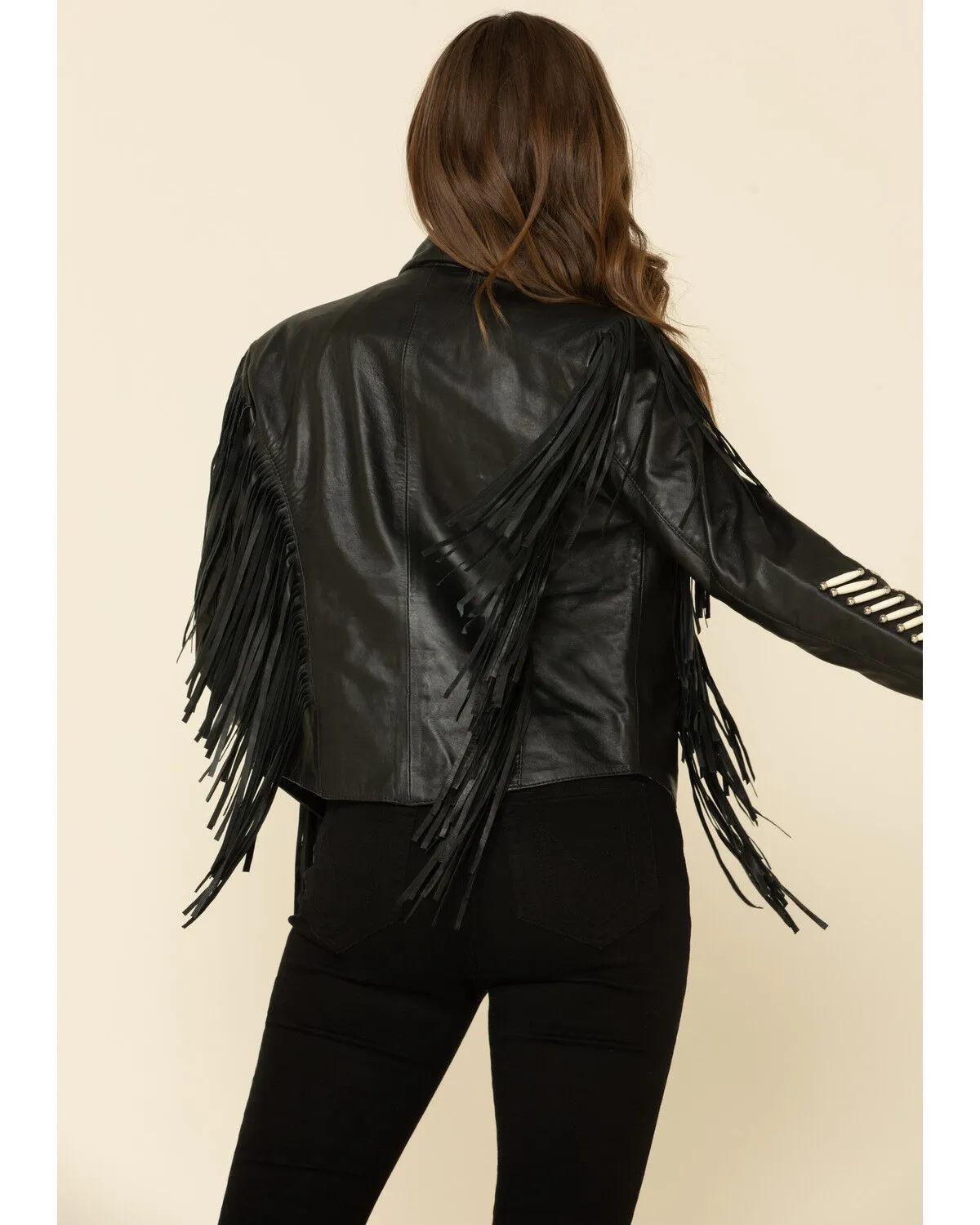 Product Name:  Liberty Wear Women's Black Fringe Sheep Napa Jacket