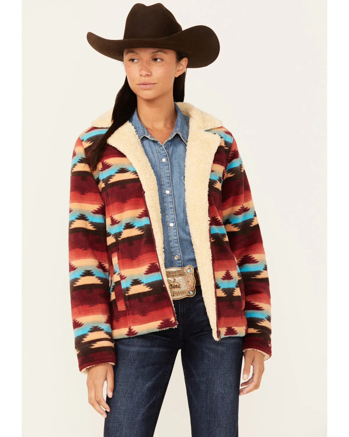 Product Name:  Outback Trading Co Women's Southwestern Print Fleece Dawn Jacket