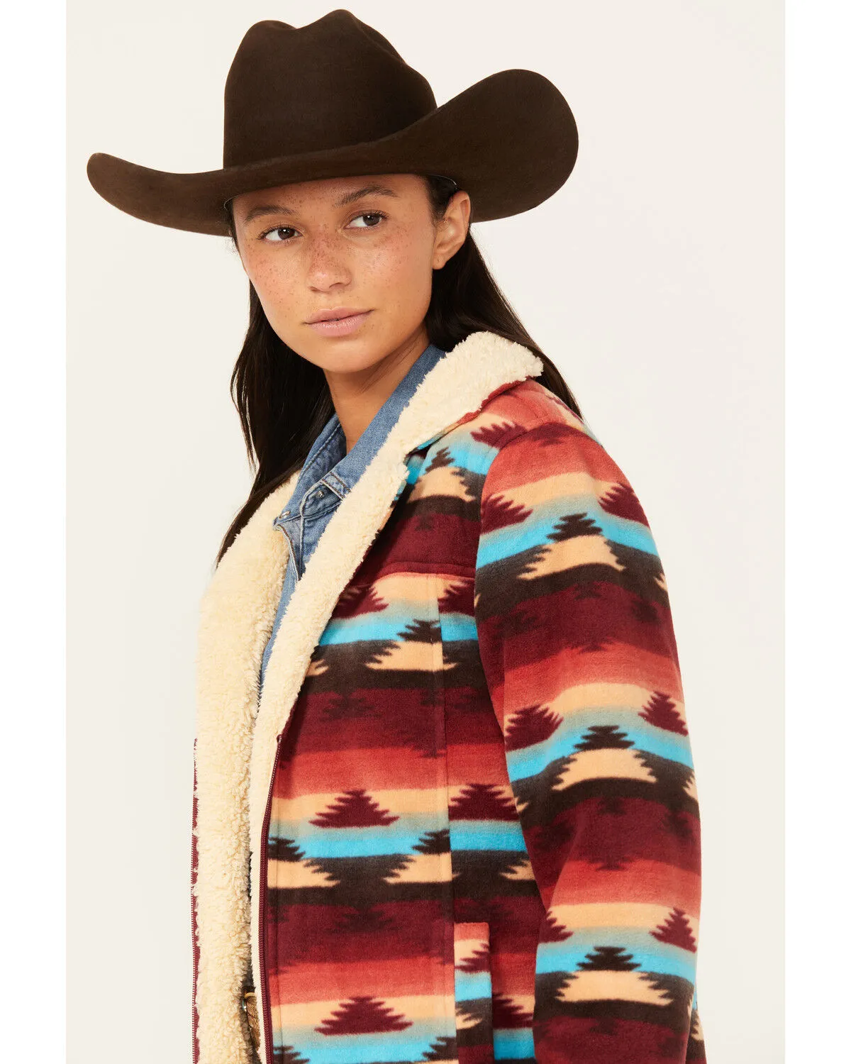 Product Name:  Outback Trading Co Women's Southwestern Print Fleece Dawn Jacket