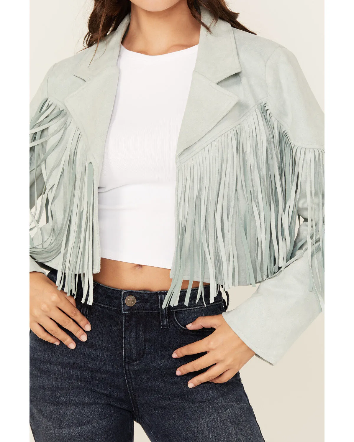 Product Name:  Saints & Hearts Women's Faux Suede Fringe Jacket