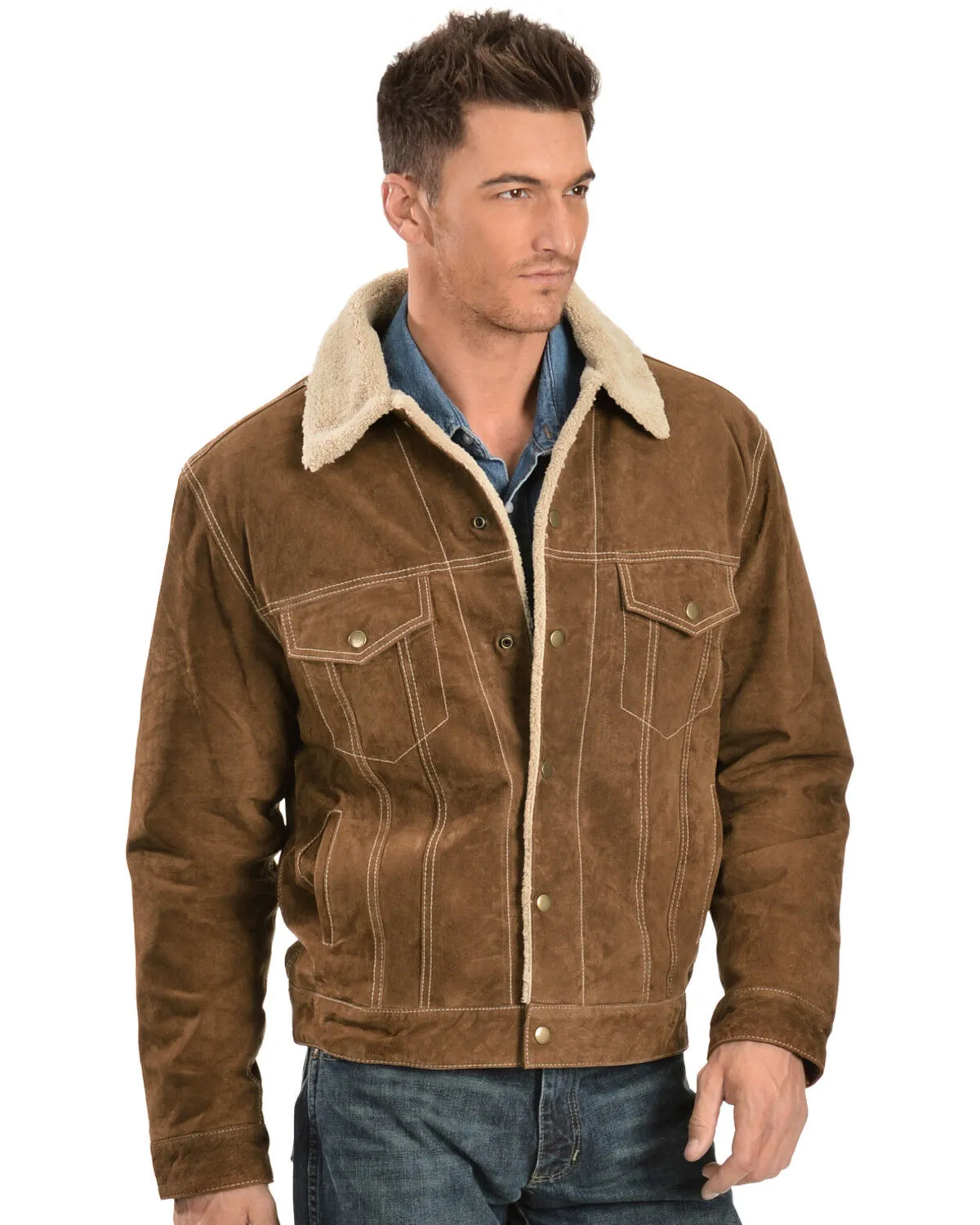 Product Name:  Scully Men's Sherpa Lined Boar Suede Jacket