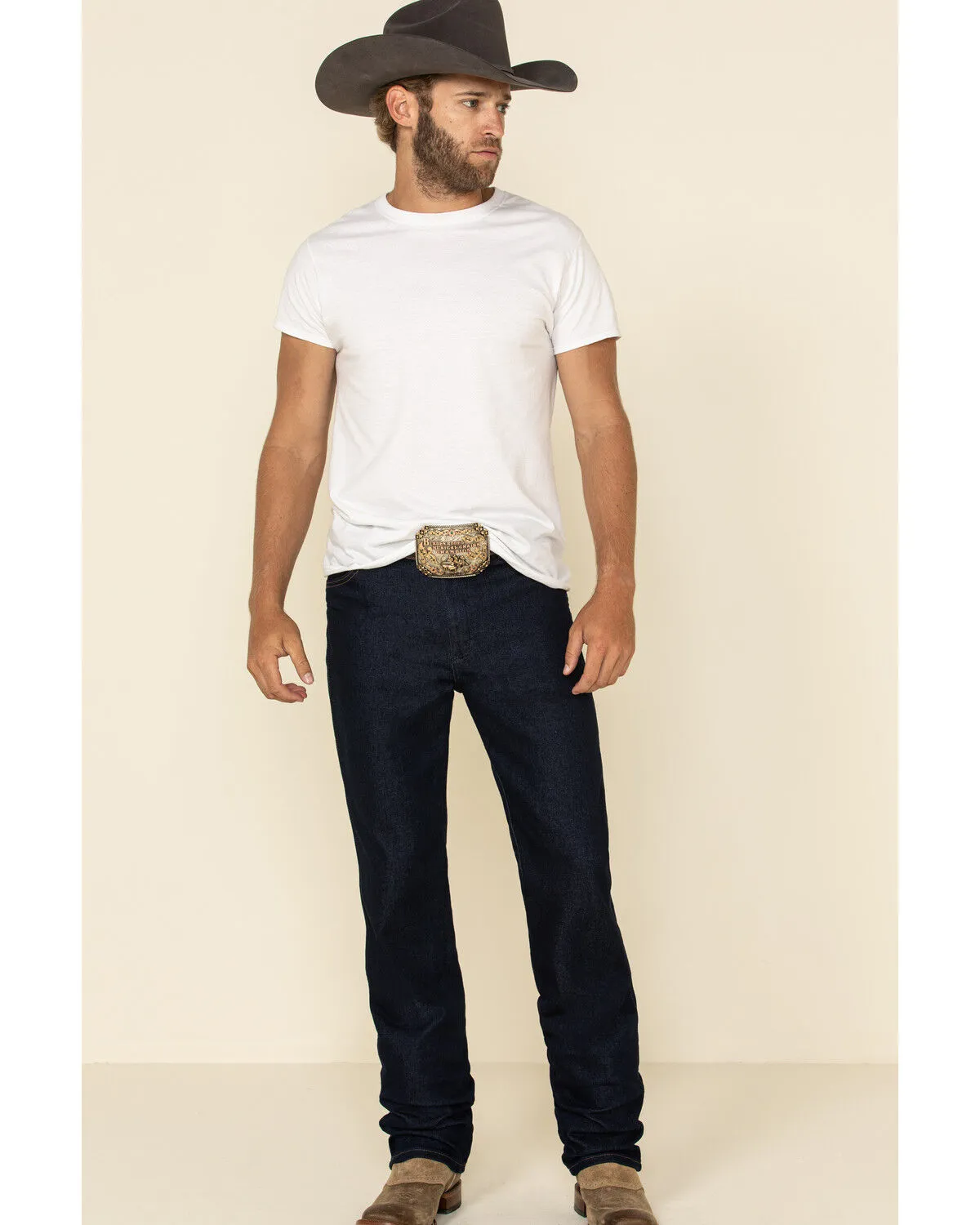 Product Name:  Wrangler Men's Active Flex Prewashed Indigo Slim Cowboy Cut Jeans - Big