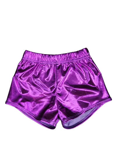 Purple Metallic Shorts