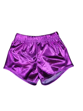 Purple Metallic Shorts