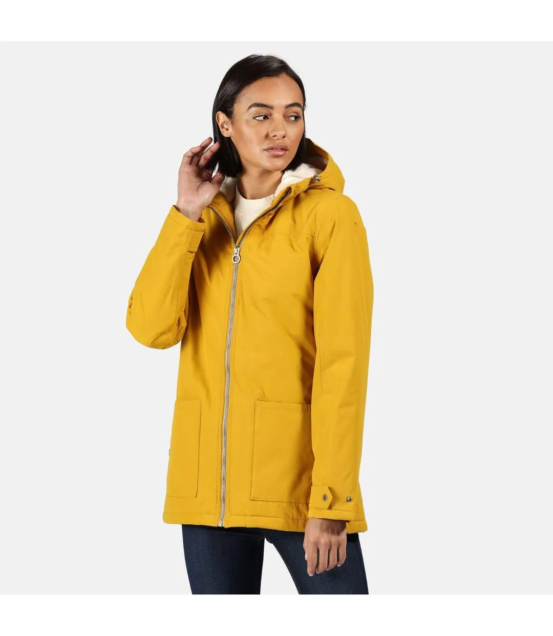 Regatta Womens/Ladies Bergonia II Hooded Waterproof Jacket (Mustard Seed) - UTRG5432