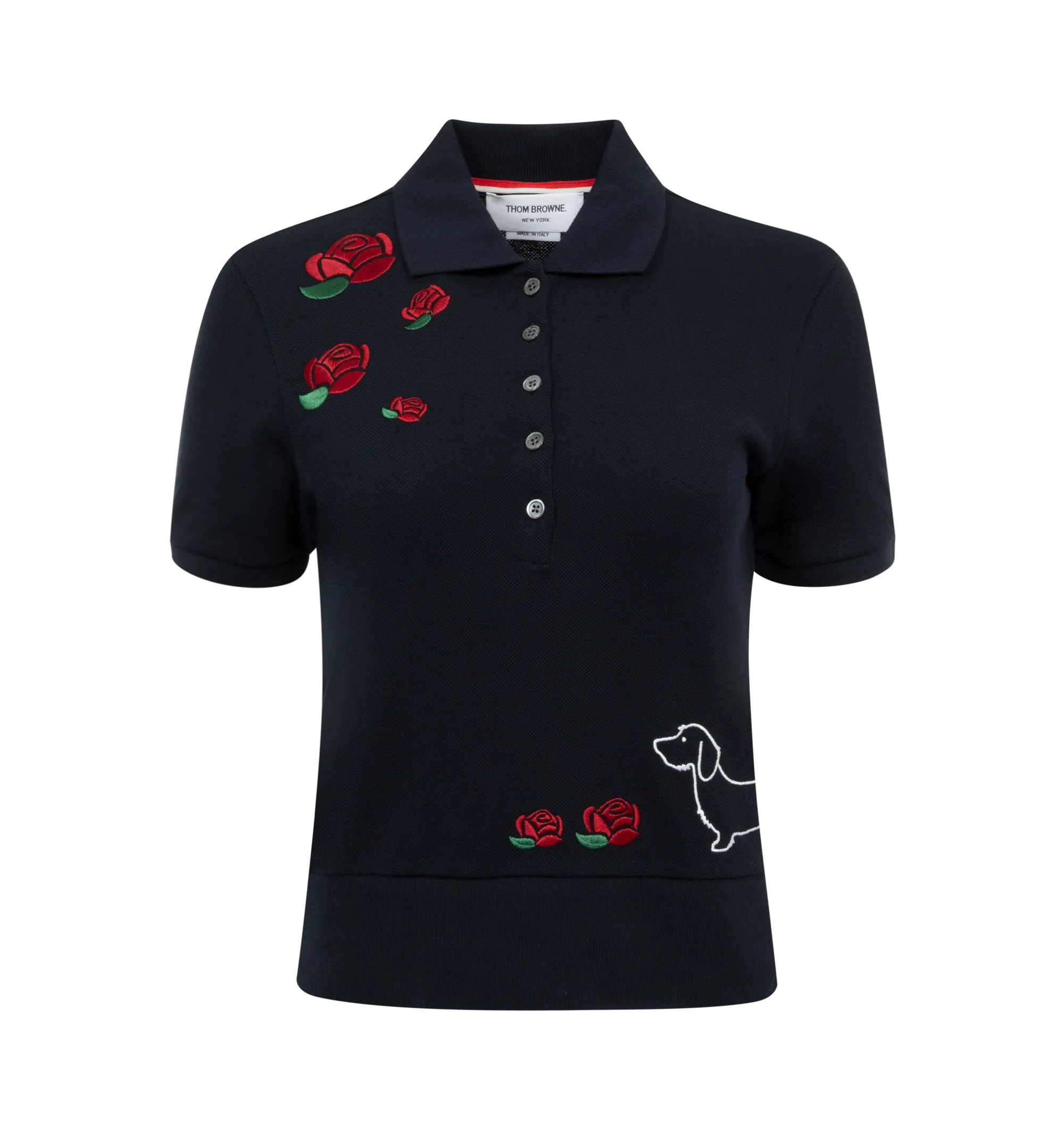 RIB CUFF EMBROIDERED POLO (WOMENS)