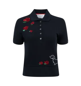 RIB CUFF EMBROIDERED POLO (WOMENS)