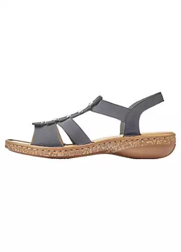 Rieker 62850 Ladies Blue Elasticated Sandals | Grattan