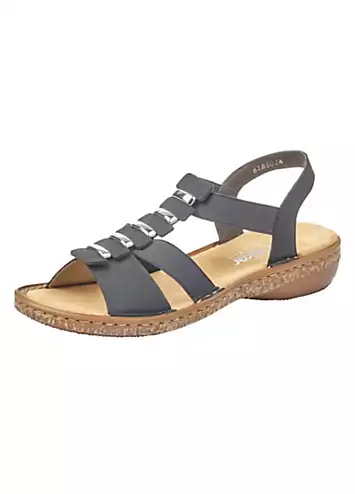 Rieker 62850 Ladies Blue Elasticated Sandals | Grattan