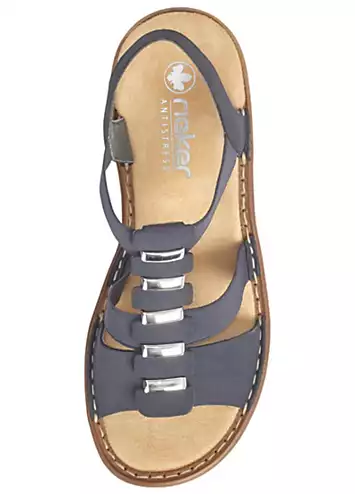 Rieker 62850 Ladies Blue Elasticated Sandals | Grattan