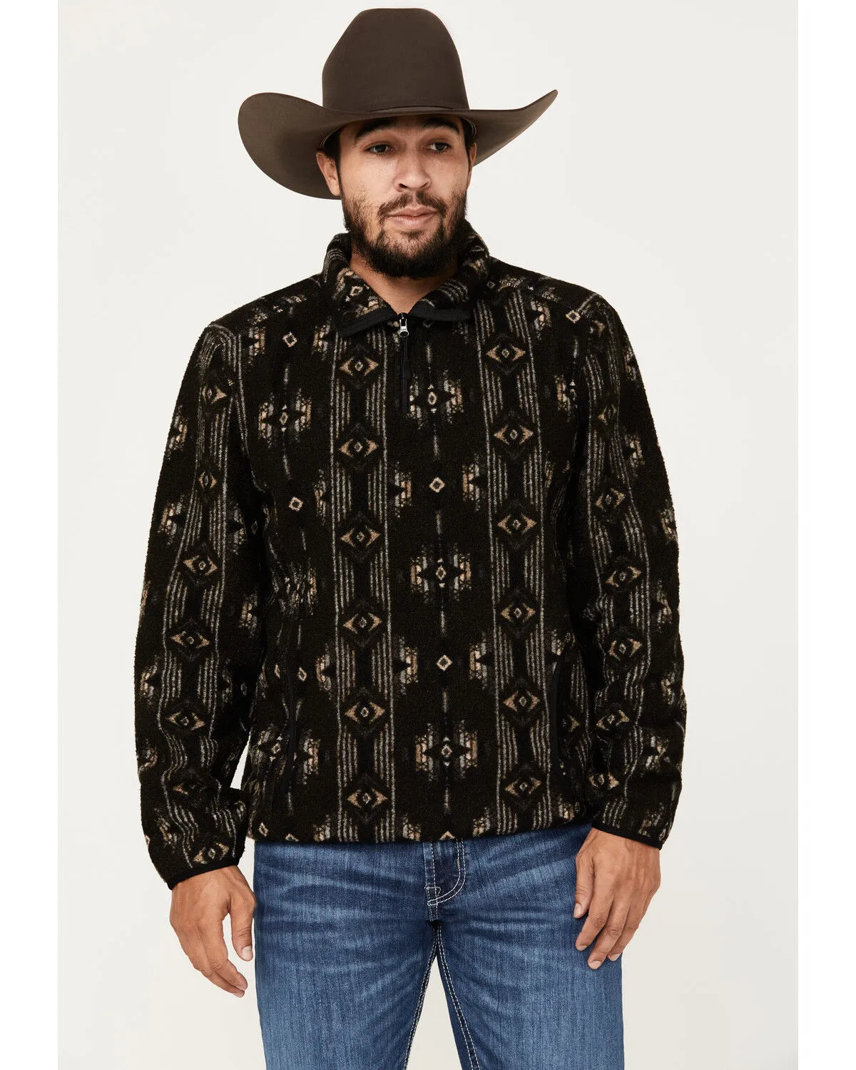 Rock & Roll Denim Men's Southwestern Print Berber Pullover