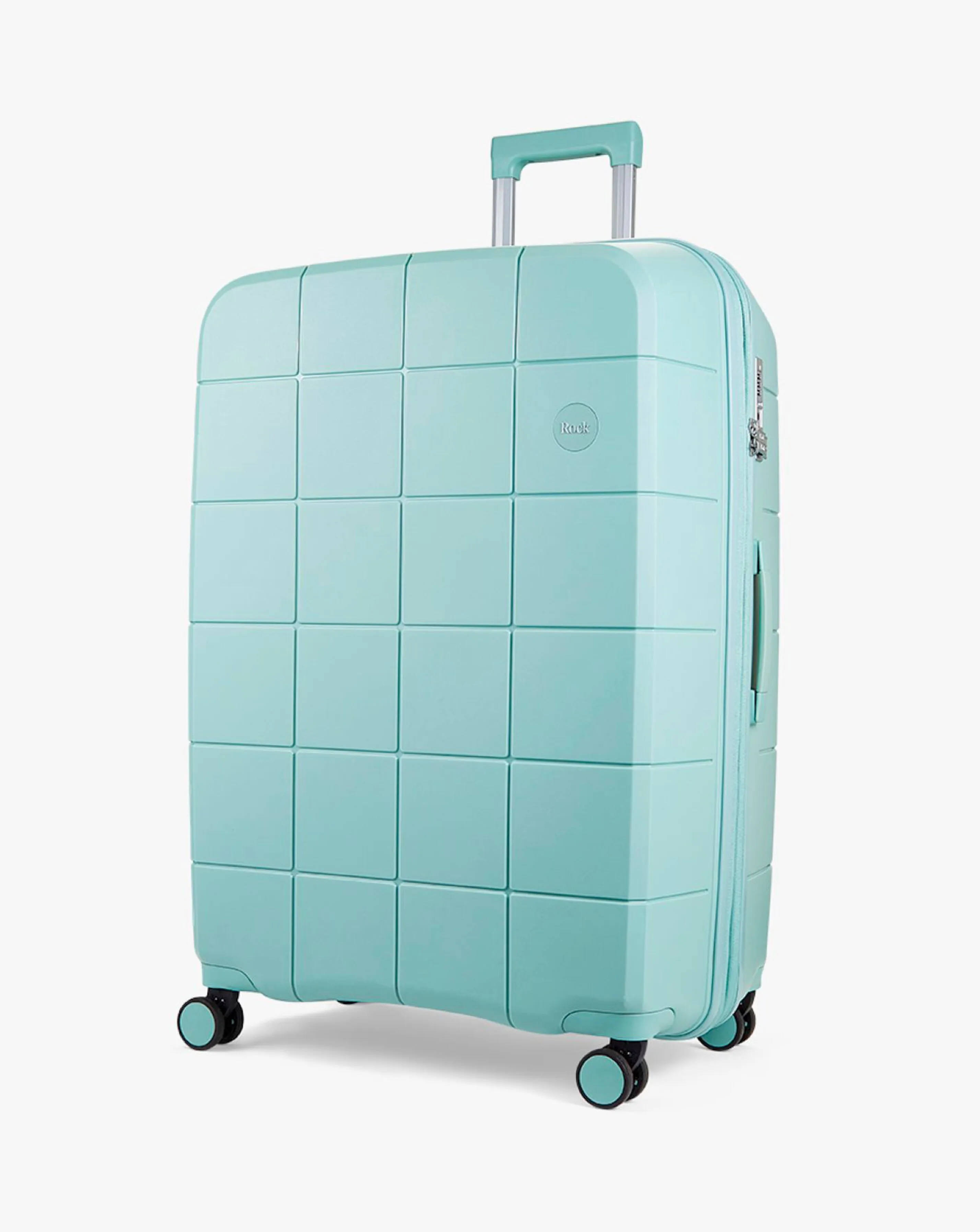 Rock Pixel Pastel Green Large Suitcase | Simply Be