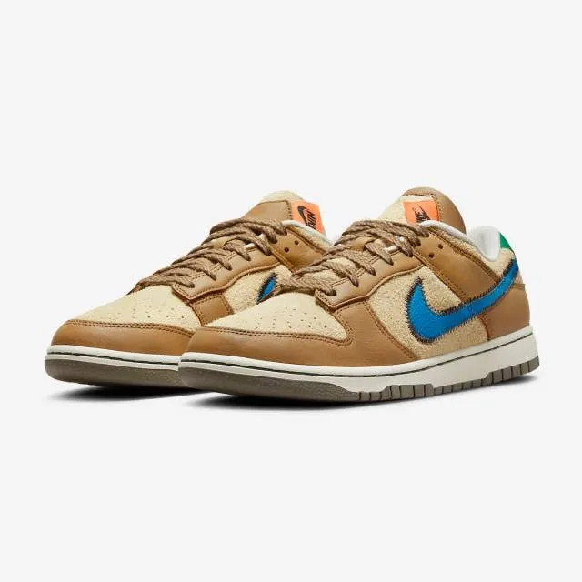 Size? x nike dunk low (dark driftwood/ photo blue/ rattan/ tan brown) men us 8-13 do6712-200