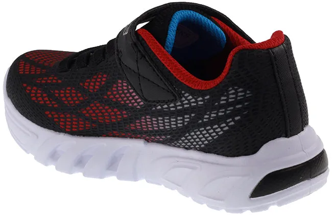 Skechers Trainers Kids Flex Glow Elite Vorlo Black Red Blue