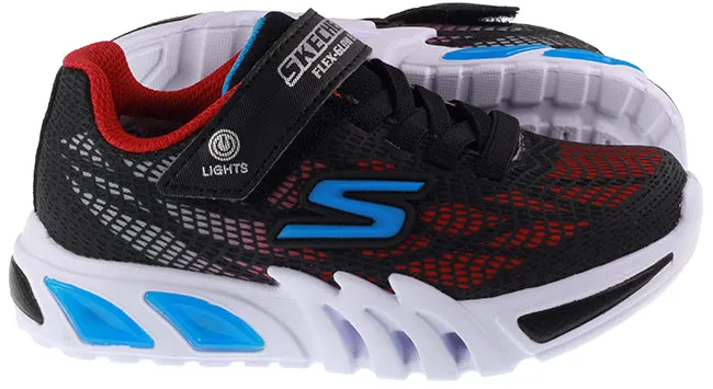 Skechers Trainers Kids Flex Glow Elite Vorlo Black Red Blue