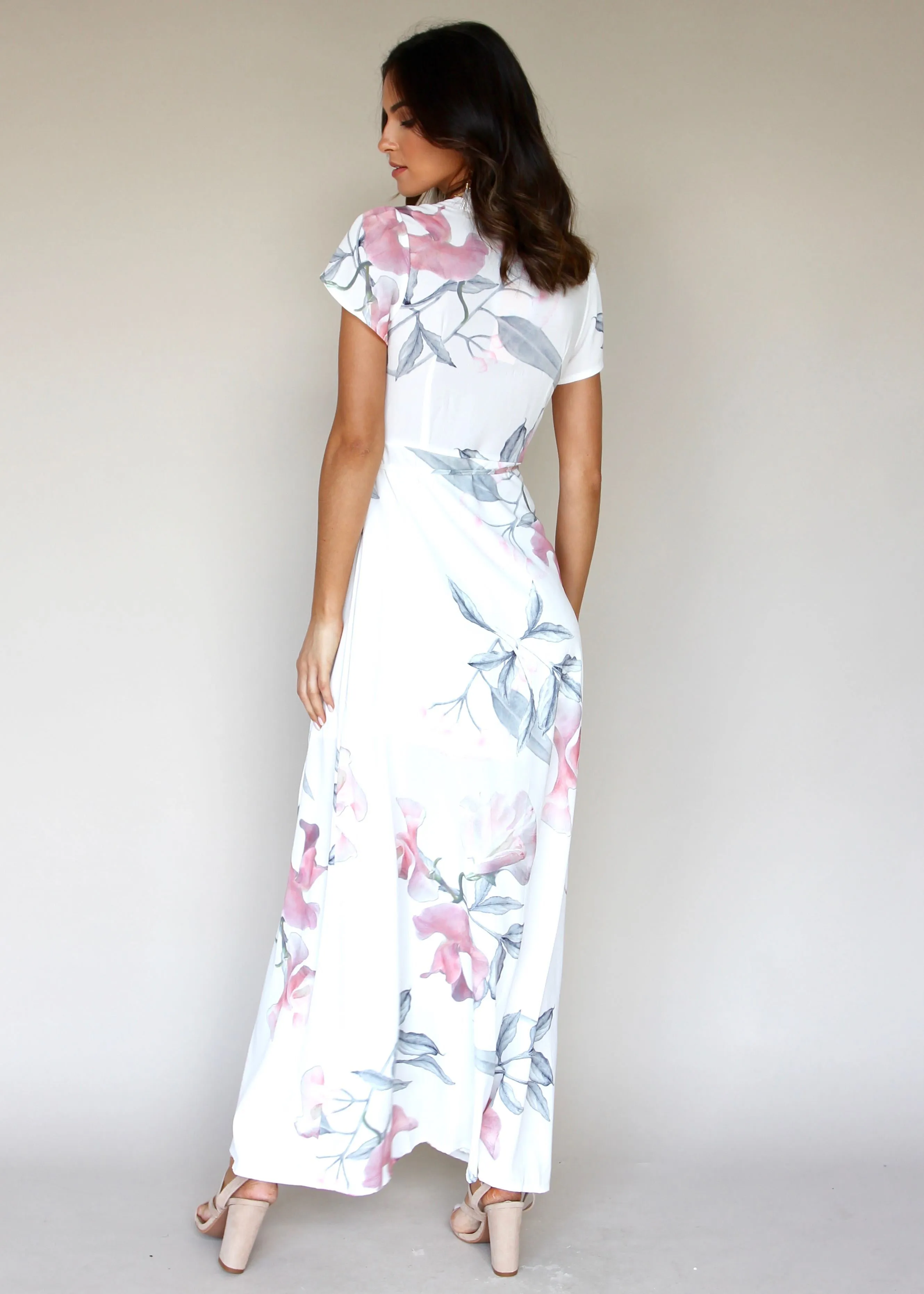 South Branch Maxi Wrap Dress - Pastel Tropical