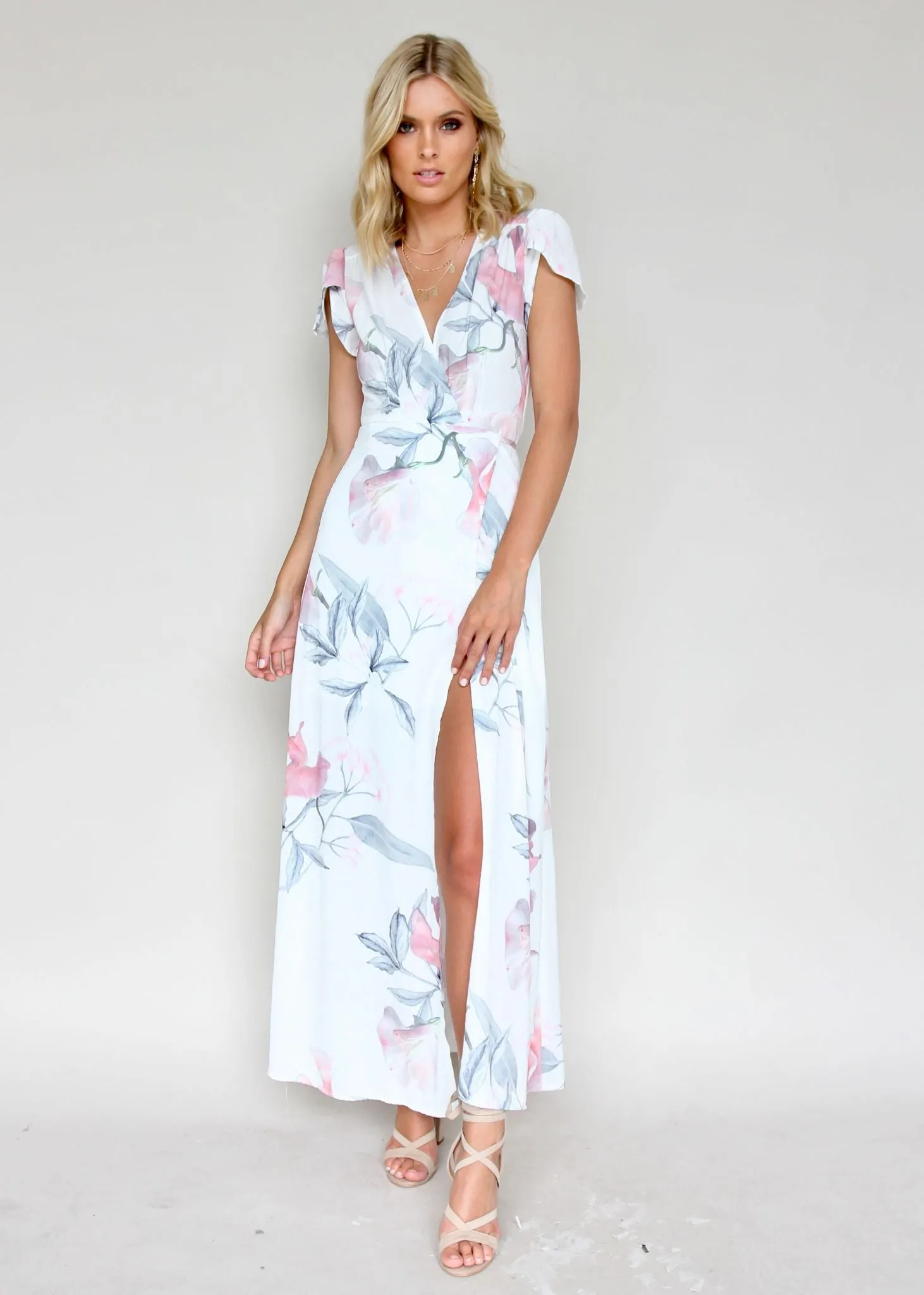 South Branch Maxi Wrap Dress - Pastel Tropical