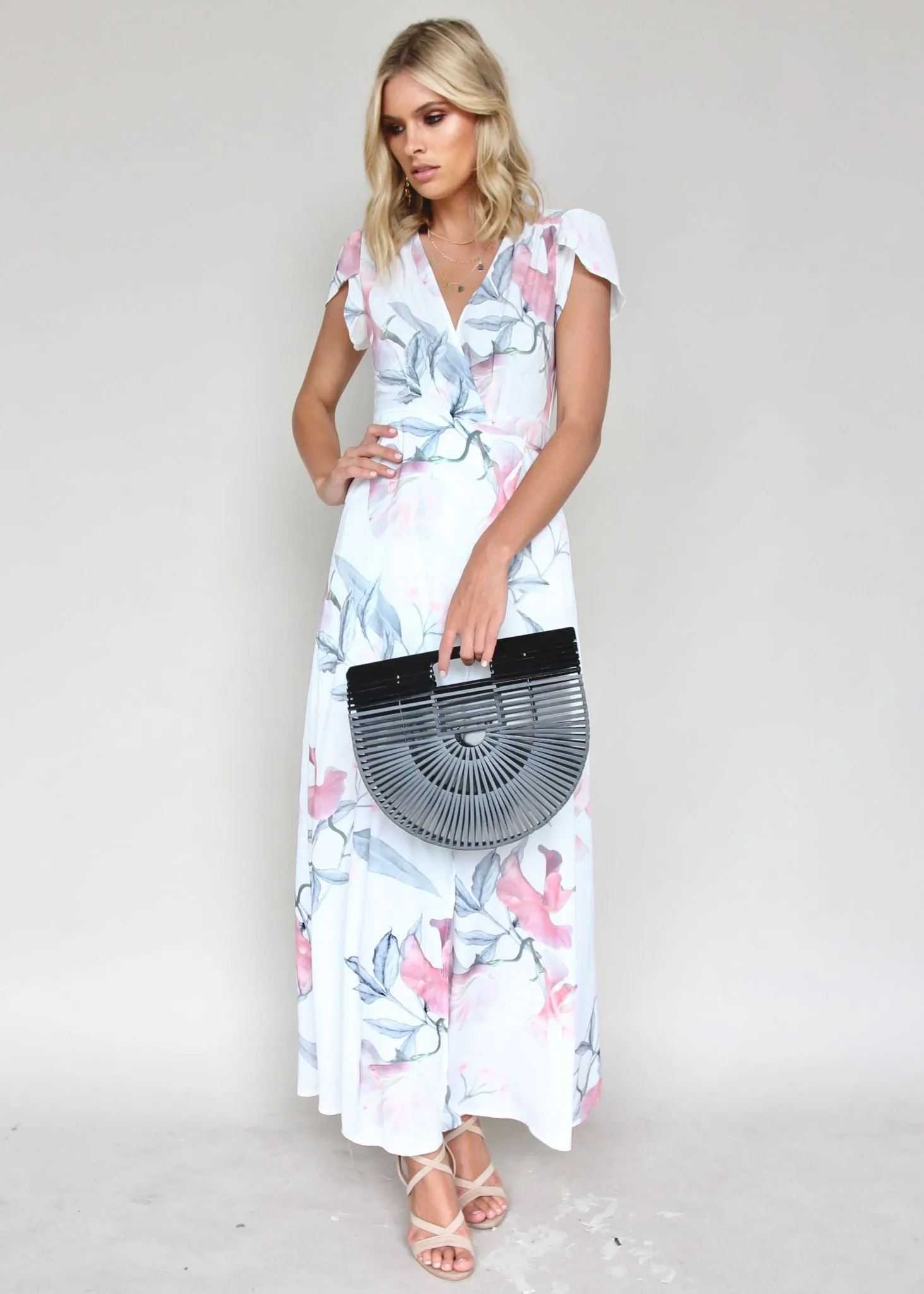 South Branch Maxi Wrap Dress - Pastel Tropical