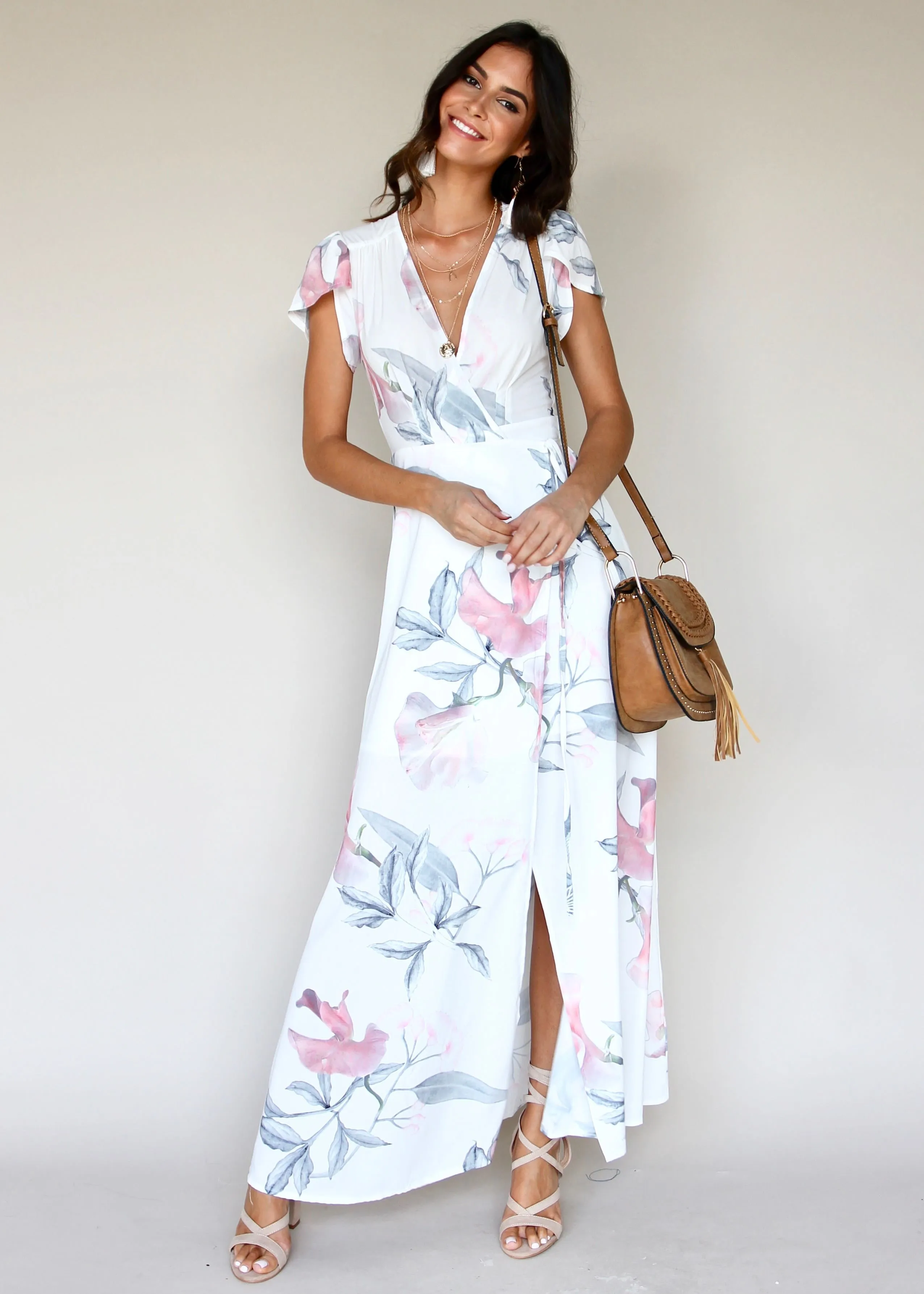 South Branch Maxi Wrap Dress - Pastel Tropical